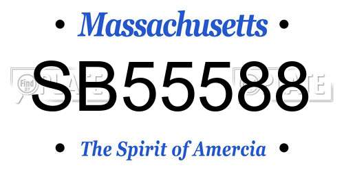 SB55588 Massachusetts License Plate