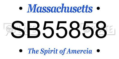 SB55858 Massachusetts License Plate