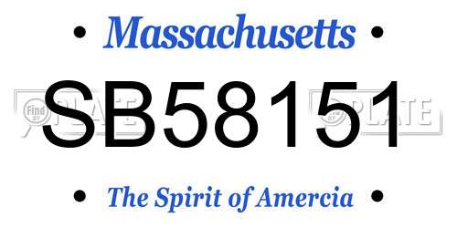 SB58151 Massachusetts License Plate