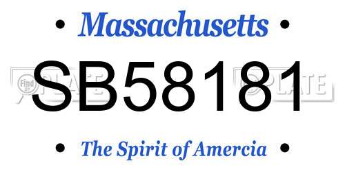 SB58181 Massachusetts License Plate