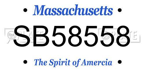 SB58558 Massachusetts License Plate