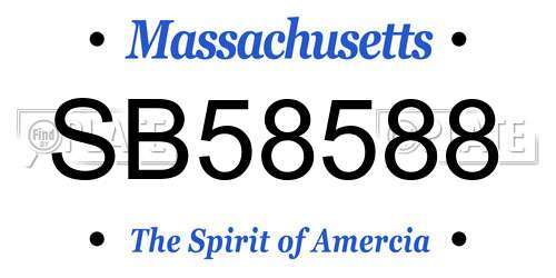 SB58588 Massachusetts License Plate
