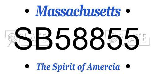 SB58855 Massachusetts License Plate