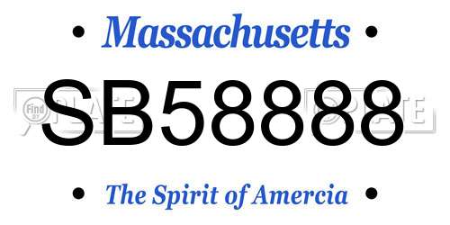 SB58888 Massachusetts License Plate