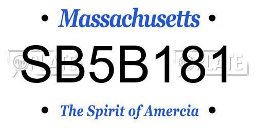 SB5B181 Massachusetts License Plate
