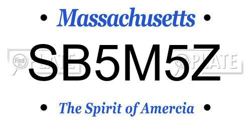 SB5M5Z Massachusetts License Plate