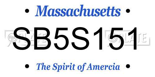 SB5S151 Massachusetts License Plate