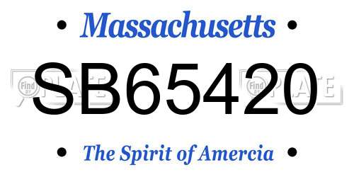 SB65420 Massachusetts License Plate