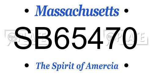 SB65470 Massachusetts License Plate