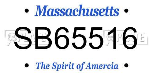 SB65516 Massachusetts License Plate
