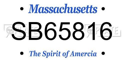 SB65816 Massachusetts License Plate