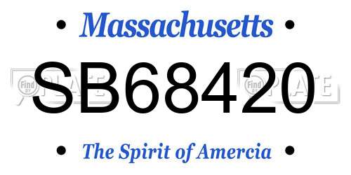SB68420 Massachusetts License Plate