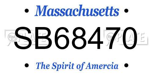 SB68470 Massachusetts License Plate