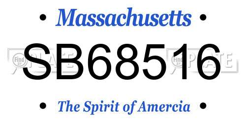 SB68516 Massachusetts License Plate