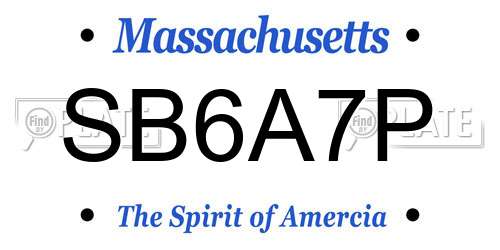 SB6A7P Massachusetts License Plate