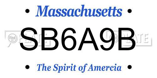 SB6A9B Massachusetts License Plate