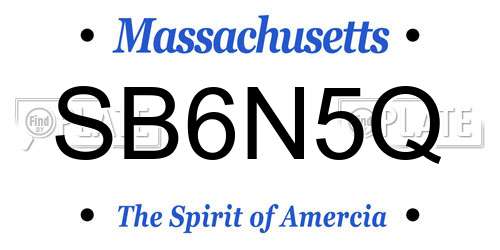 SB6N5Q Massachusetts License Plate