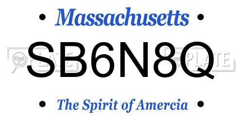 SB6N8Q Massachusetts License Plate