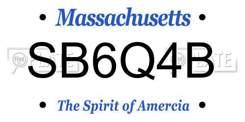 SB6Q4B Massachusetts License Plate