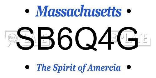 SB6Q4G Massachusetts License Plate