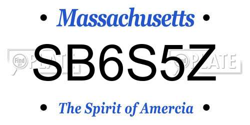 SB6S5Z Massachusetts License Plate