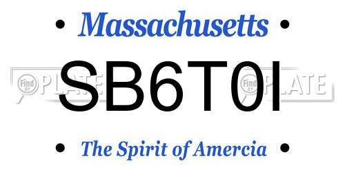 SB6T0I Massachusetts License Plate