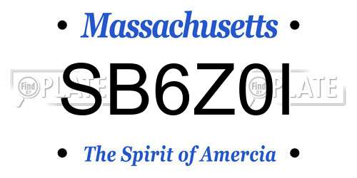 SB6Z0I Massachusetts License Plate