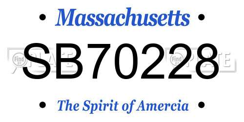 SB70228 Massachusetts License Plate