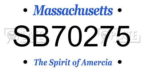 SB70275 Massachusetts License Plate