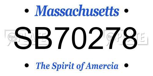 SB70278 Massachusetts License Plate