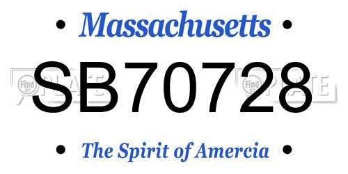 SB70728 Massachusetts License Plate