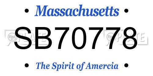 SB70778 Massachusetts License Plate