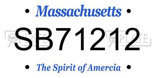 SB71212 Massachusetts License Plate