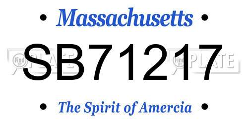 SB71217 Massachusetts License Plate