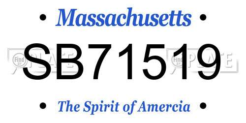 SB71519 Massachusetts License Plate