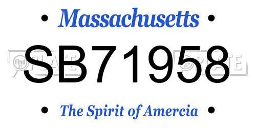 SB71958 Massachusetts License Plate