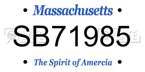 SB71985 Massachusetts License Plate