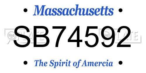 SB74592 Massachusetts License Plate