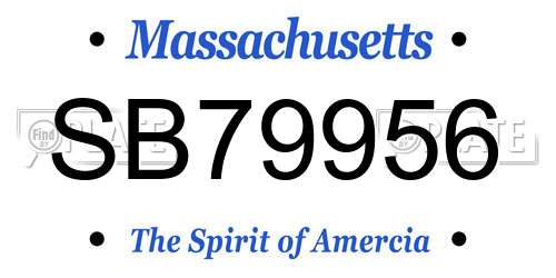 SB79956 Massachusetts License Plate
