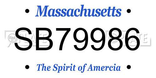 SB79986 Massachusetts License Plate