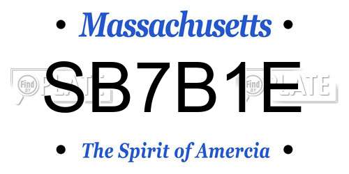 SB7B1E Massachusetts License Plate