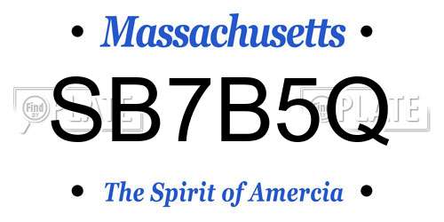 SB7B5Q Massachusetts License Plate