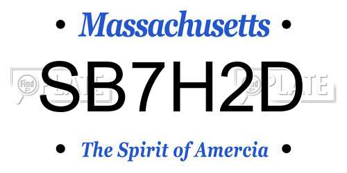 SB7H2D Massachusetts License Plate