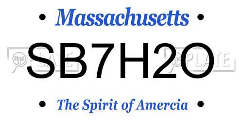 SB7H2O Massachusetts License Plate
