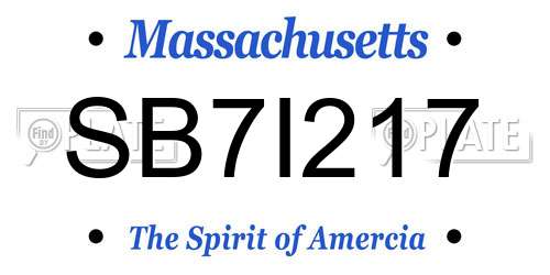 SB7I217 Massachusetts License Plate