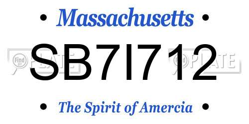 SB7I712 Massachusetts License Plate