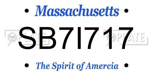 SB7I717 Massachusetts License Plate