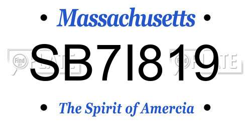 SB7I819 Massachusetts License Plate