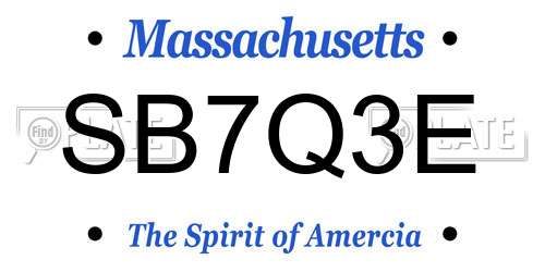 SB7Q3E Massachusetts License Plate
