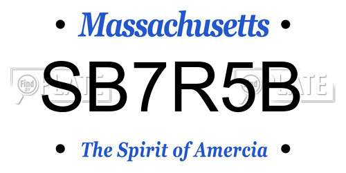 SB7R5B Massachusetts License Plate